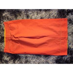 Nike Capri Pants Womens Medium Cropped Activewear Orange Silver Tag Vintage